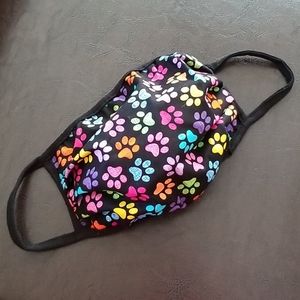 Multicolored paw print face mask - brand new